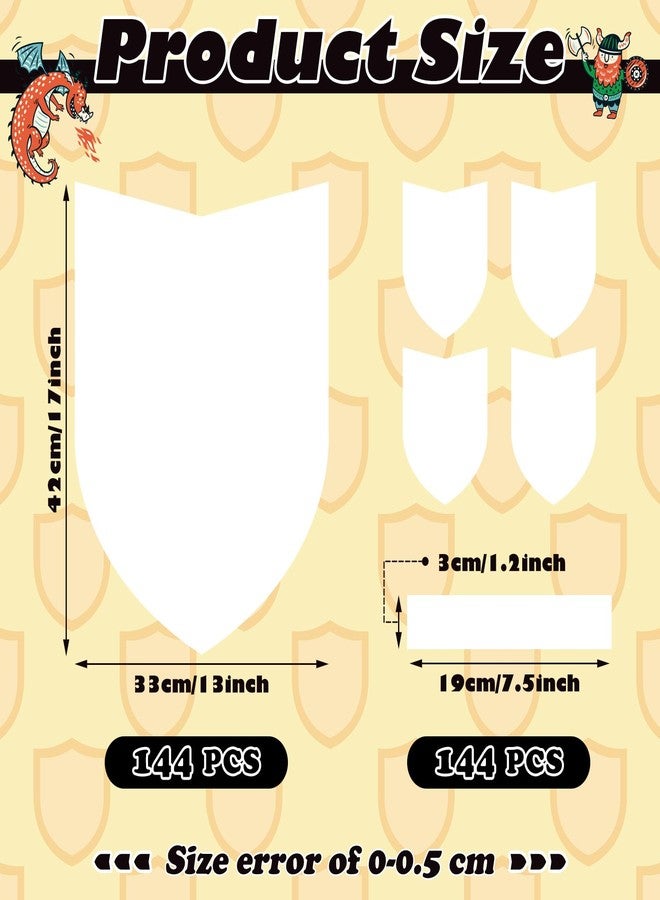 ReliThick 36 Pcs Blank Paper Shields for Kids DIY Cardboard Shields Craft to Decorate with Handles for Markers Crayons Paint Party Gift Dramatic Play Castle Activities - Image 2